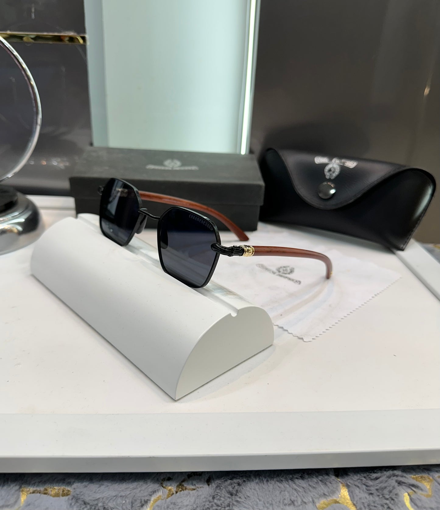 Chrome Hearts Brown Black Limited Edition Luxury Shade With Original Packing