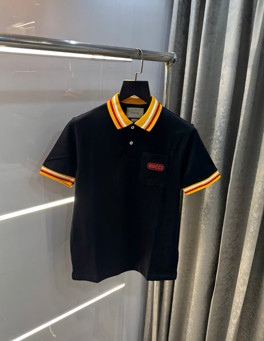 Gucci Black Premium Smart Fit Polo T-Shirt