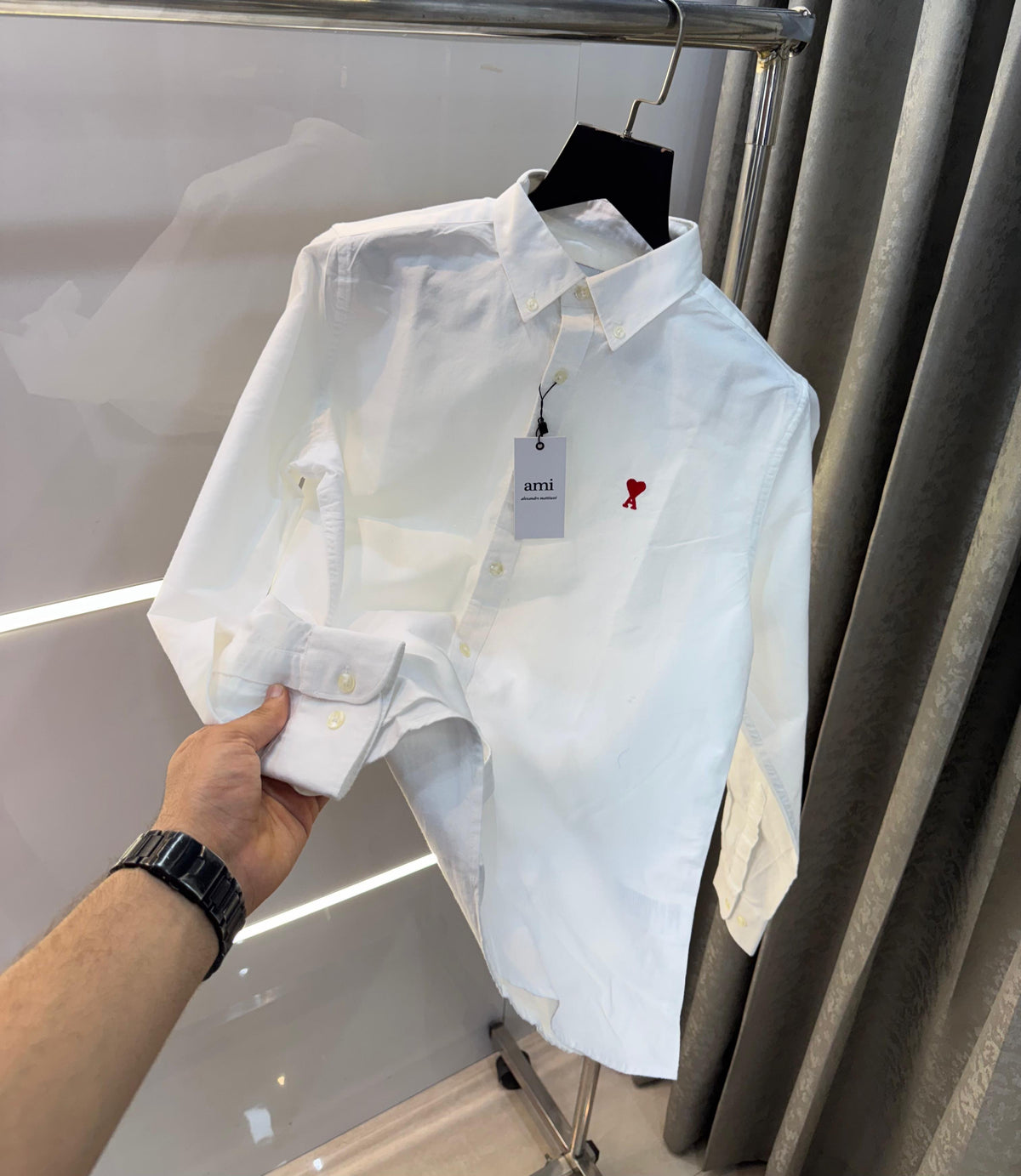 Ami Paris White Embroidery Logo Diljit Dosanjh Edition Premium Shirt