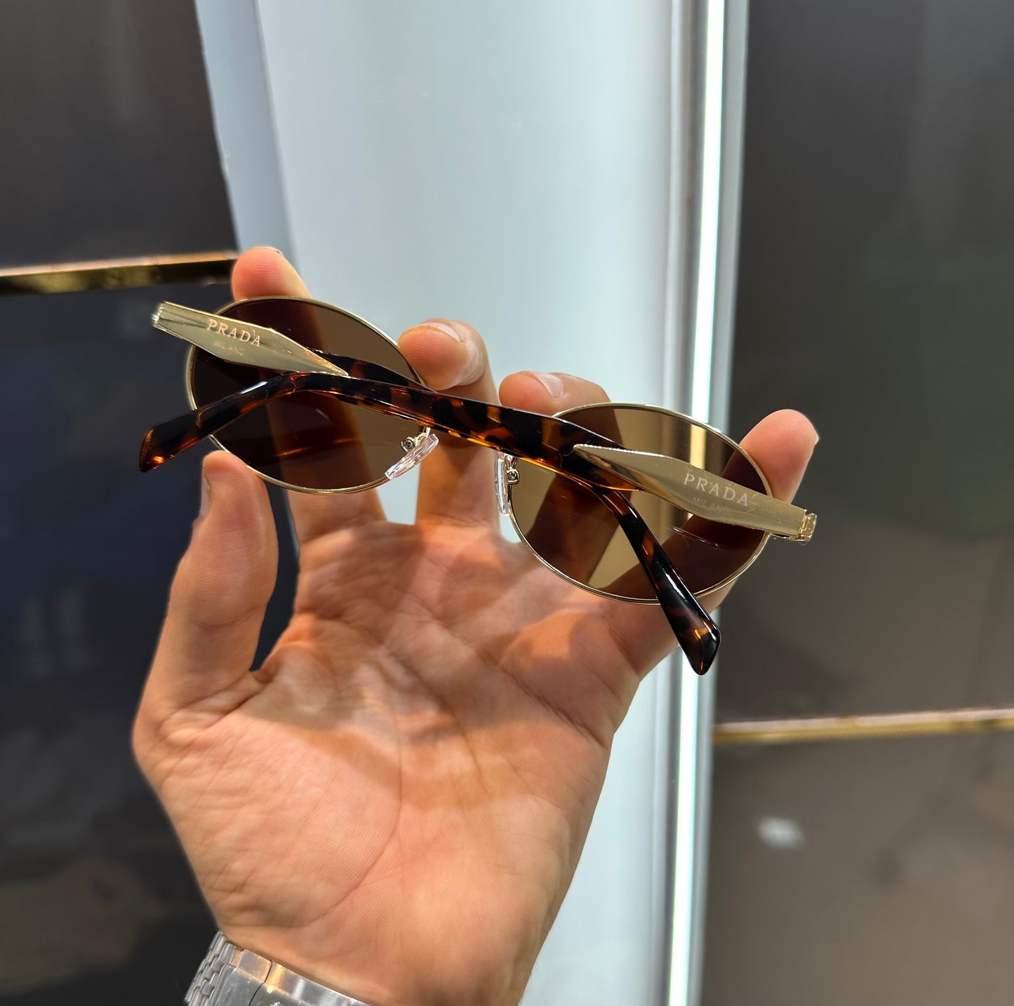 Prada Milano Brown Tiger SRK EDITION Luxury Shade With Original Packing Store Article