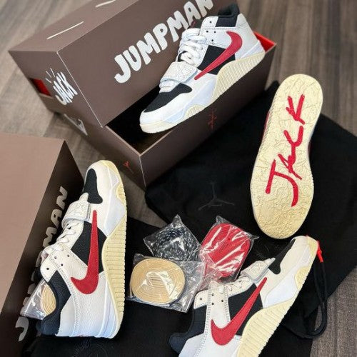 Travis Scott X Jordan Jumpman Jack Trainer Sail With Og Box and Accessories
