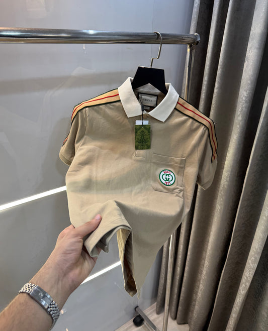 Gucci Beige Premium Smart Fit Polo T-Shirt