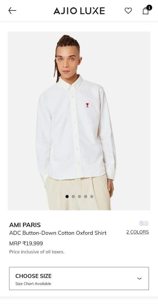 Ami Paris White Embroidery Logo Diljit Dosanjh Edition Premium Shirt