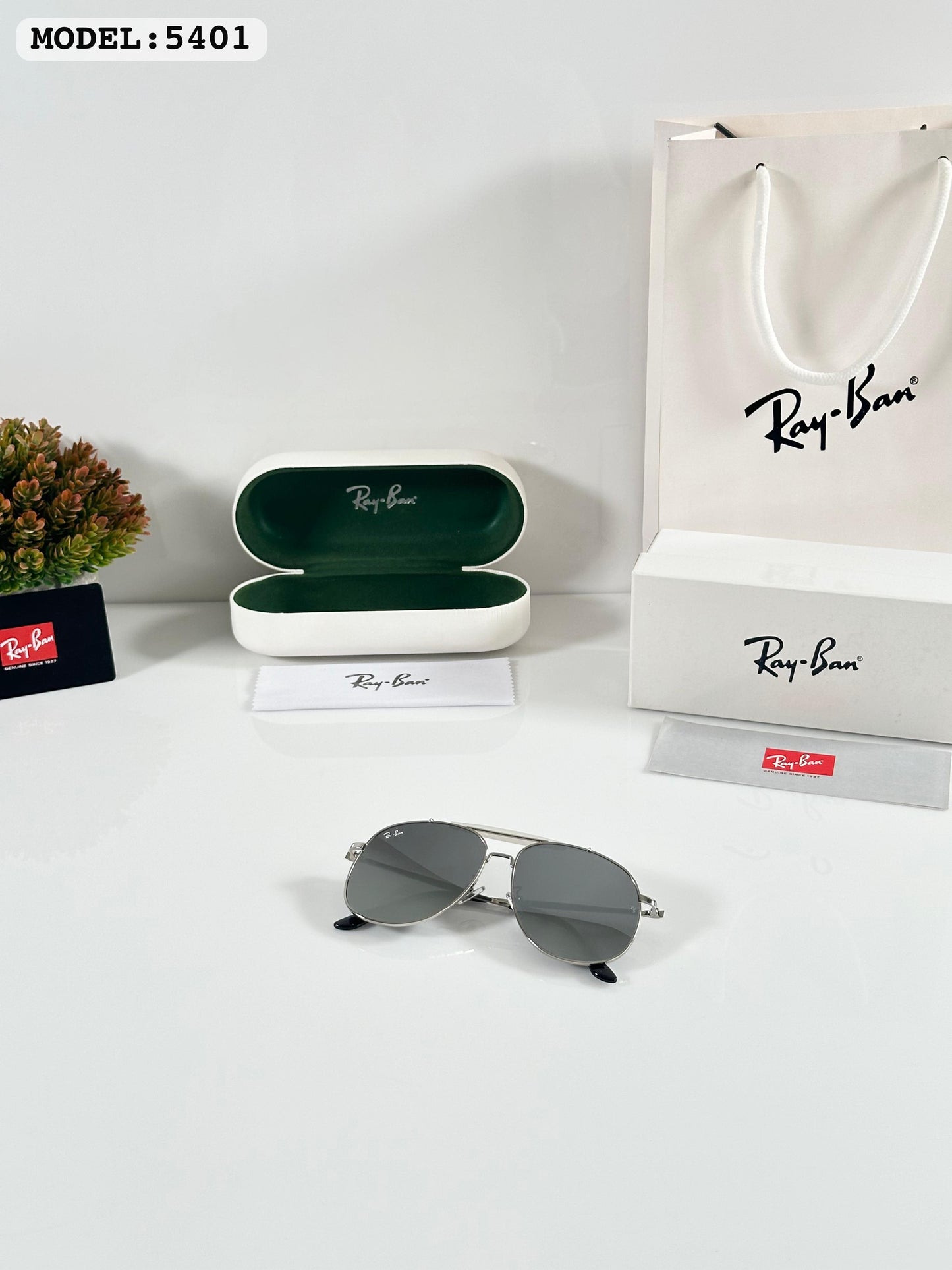 Rayban Reverse Silver Mercury (5401) sunglass With Og Kit And Packing