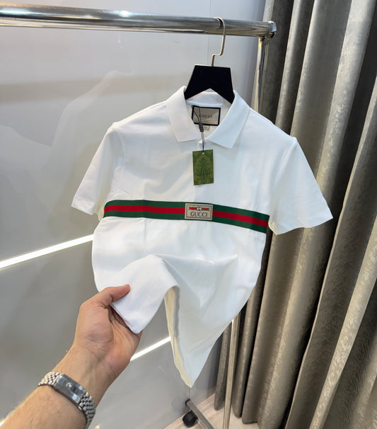 Gucci White Premium Smart Fit Polo T-Shirt