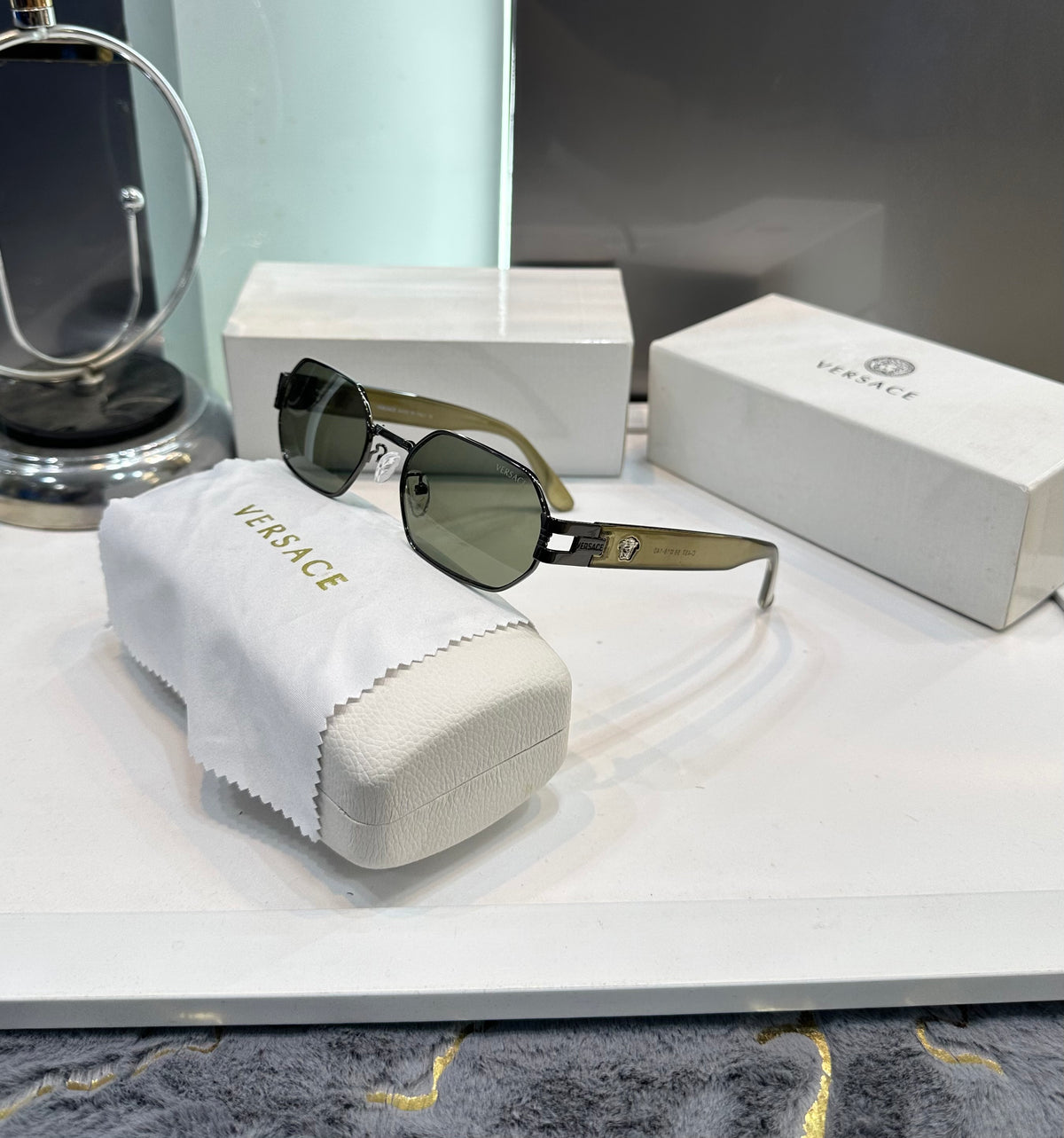 Versace Gun Green limited Edition Luxury Shade With Original Packing