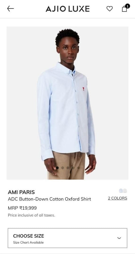 Ami Paris Sky Blue Embroidery Logo Diljit Dosanjh Edition Premium Shirt
