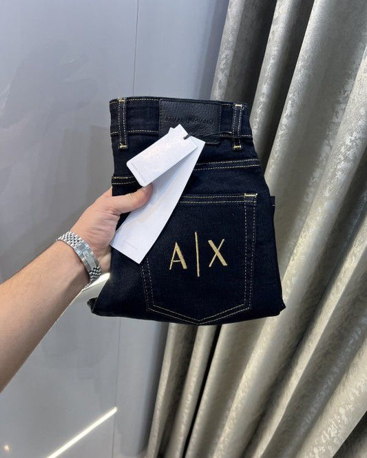 Armani Exchange Navy Blue Pocket Embroidery Logo Premium Smart Fir Denim