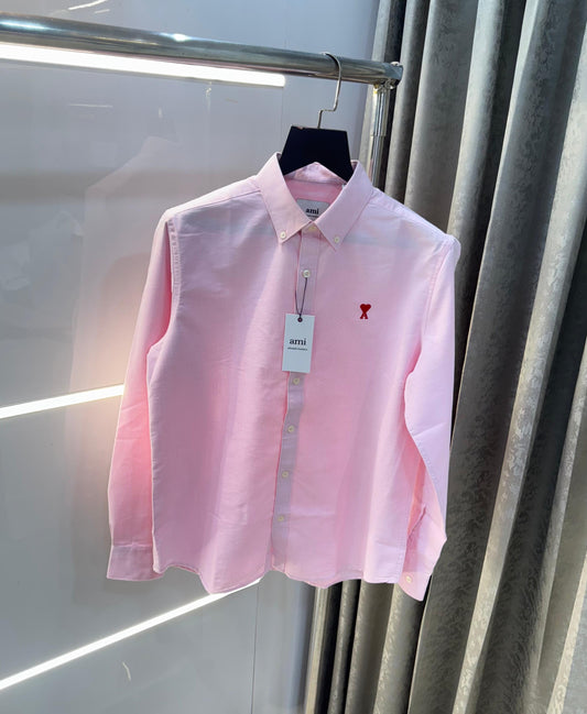 Ami Paris Pink Embroidery Logo Diljit Dosanjh Edition Premium Shirt