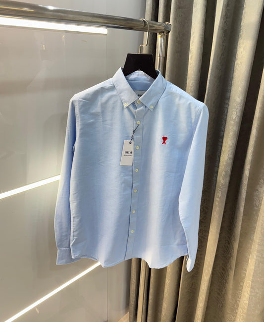 Ami Paris Sky Blue Embroidery Logo Diljit Dosanjh Edition Premium Shirt