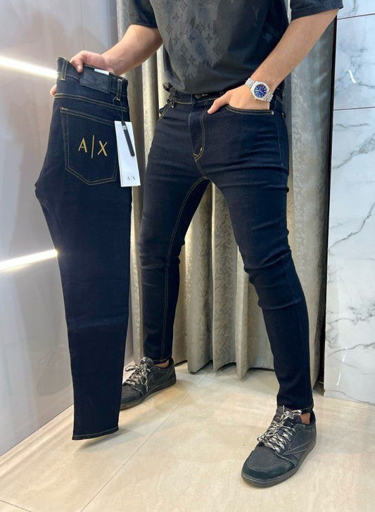 Armani Exchange Navy Blue Pocket Embroidery Logo Premium Smart Fir Denim