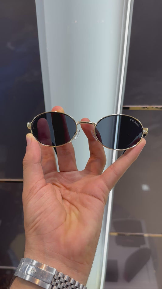 Prada Milano Black Gold Luxury Shade With Original Packing Store Article